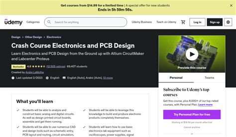 crash course electronics and pcb design|Crash Course Electronics and PCB Design from Udemy.